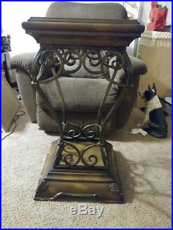 Maitland Smith Wrought Iron Wooden Plant Side Table Stand