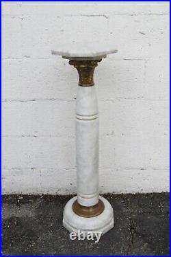 Marble and Bronze Tall Flower Plant Statue Table 5257