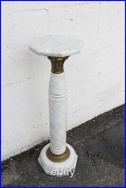 Marble and Bronze Tall Flower Plant Statue Table 5257