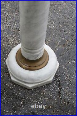 Marble and Bronze Tall Flower Plant Statue Table 5257