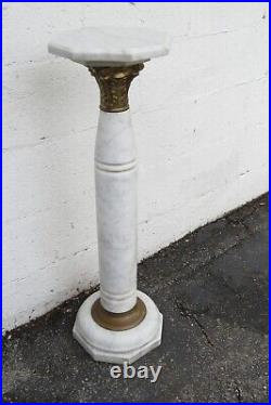 Marble and Bronze Tall Flower Plant Statue Table 5257