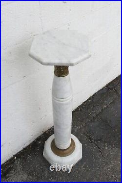 Marble and Bronze Tall Flower Plant Statue Table 5257