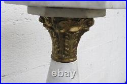 Marble and Bronze Tall Flower Plant Statue Table 5257