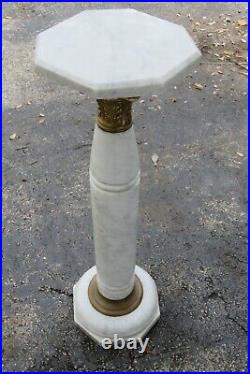 Marble and Bronze Tall Flower Plant Statue Table 5257