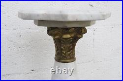 Marble and Bronze Tall Flower Plant Statue Table 5257