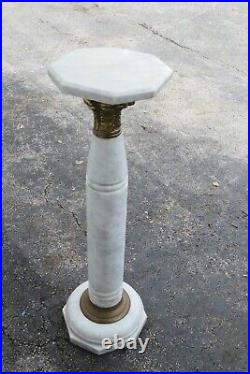 Marble and Bronze Tall Flower Plant Statue Table 5257