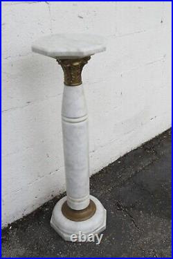 Marble and Bronze Tall Flower Plant Statue Table 5257