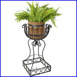 Metal 27 Indoor/Outdoor Metal Shell-Shaped Standing Planter Basket Holder