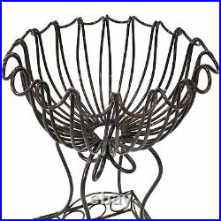 Metal 27 Indoor/Outdoor Metal Shell-Shaped Standing Planter Basket Holder