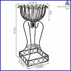 Metal 31.5 Indoor/Outdoor Metal Shell-Shaped Standing Planter Basket Holder
