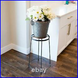 Metal Flower Pot Display Stand Vintage Farmhouse Decor Plant Setting 24 In Tall