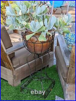 Metal Flower Pot Stand, Handmade Mexican Garden Decor, Flower Pot Holder