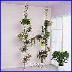 Metal Indoor Plant Shelves Stand Flower Display Storage Rack Double Tension Pole