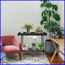 Metal Plant Shelf Indoor2 Tier Outdoor Plant Stand Table for Multiple PlantsC