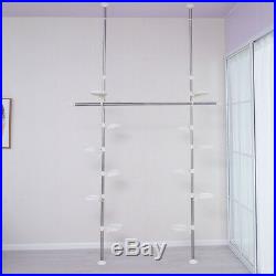 Metal Plant Shelves Stand Flower Display Double Tension Pole Indoor Outdoor Home