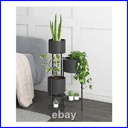 Metal Plant Stand, 6 Tier 6 Potted Indoor Outdoor Flower Pot Black-Height 32