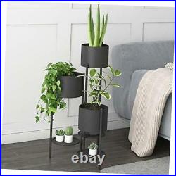 Metal Plant Stand, 6 Tier 6 Potted Indoor Outdoor Flower Pot Black-height 32