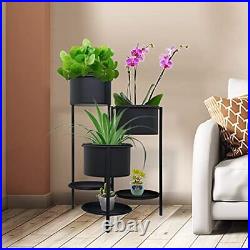 Metal Plant Stand, 6 Tier 6 Potted Indoor Outdoor Flower Pot Stand Holder Black