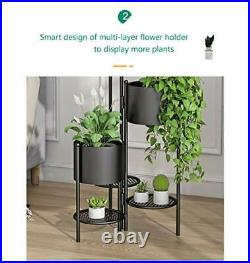 Metal Plant Stand 6 Tier 6 Potted Indoor Outdoor Flower Pot Stand Holder Shel