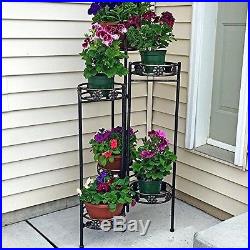 Metal Plant Stand 6-Tiered Folding Flower Holder Garden Pot Shelf Display Tall