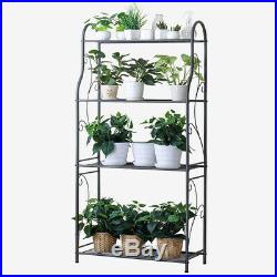 Metal Plant Stand Flower Pot Shelf Indoor 4 Tier Patio Stand Holder 147cm Tall