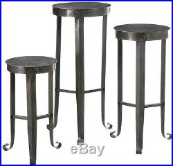 Metal Plant Stand Set Brown Showcase Holiday Decorations 3 Zinc Plant Stands