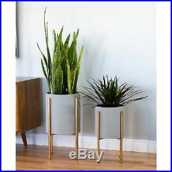 Metal Planter Stand 12.5 in. X 12.5 in. X 23 in. Round Gold Metal-Frame