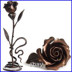 Metal Rose (Copper Stained) Rose + metal stand