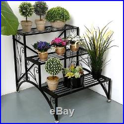 Metal Stand Garden Plant Shelf Flower Pot Rack Display Decor Holder Step 3 Tier