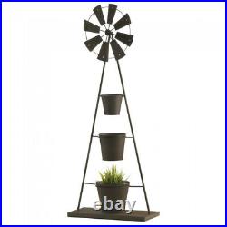 Metal Wind Mill Triangular Plant Stand. Brand New