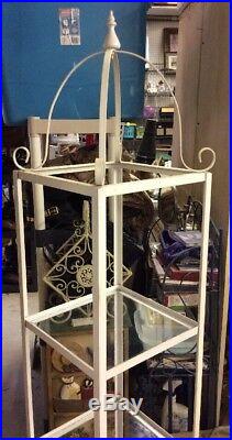 Metal/Wrought Iron 3 Glass shelves etagere curio plant stand Vintage Shop/AC280