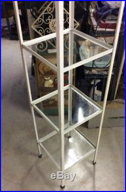 Metal/Wrought Iron 3 Glass shelves etagere curio plant stand Vintage Shop/AC280