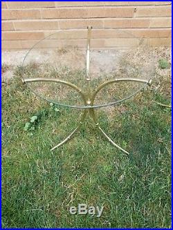 Mid Century Modern Italian Gilt Metal Faux Bamboo Plant Stands A Pair