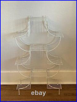 Mid Century Modern Vintage Pagoda Metal Wire 9 Tier Plant Stand