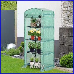 Mini Greenhouse Tall Temporary Plant Pot Protection Cover Shelf Stand Rack Green