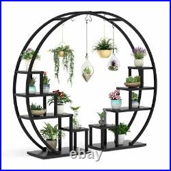 Modern Bonsai Flower Pot Holder with 6 Hooks 5 Tier Plant Stand for Home Balcony