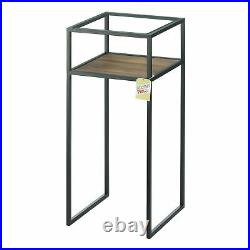 Modern glass open top display iron End side bedside Table Nightstand plant stand