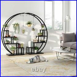 Multi-Tiered Plant Stand Curved Open Display Shelf for Living Room Balcony Patio