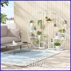 Multi-Tiered Plant Stand Curved Open Display Shelf for Living Room Home Indoor