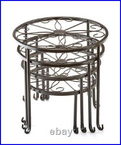 Nestable Plant Stands Set of 4 Metal with Curved Feet