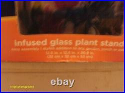 New 2013 sun and sky infused glass plant stand 12.6 by 12.6 by 20.9 in china