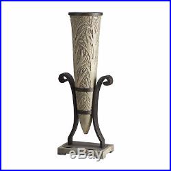 New Modern 35 Carved Stone Style Display Floor Vase Plant Stand Uttermost