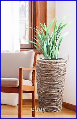 New Vintiquewise Wicker Banana Rope Tall Floor Plant Stand