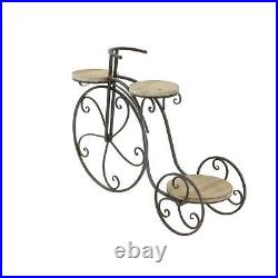 Old Fashioned Vintage Penny Farthing Bicycle Plant Stand 3-Tier Display Holder