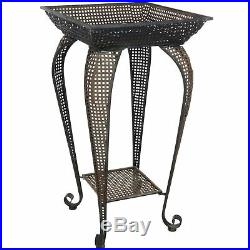 Oriental Furniture Perforated Square Iron Display Stand