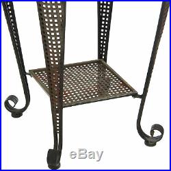 Oriental Furniture Perforated Square Iron Display Stand in Iron