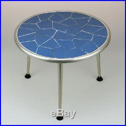 Original True Vintage Plant Stand Coffee or Side Table Blue 60s Mid-Century