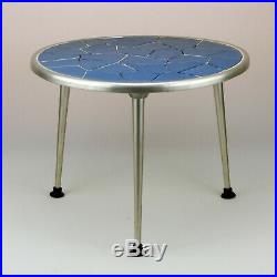Original True Vintage Plant Stand Coffee or Side Table Blue 60s Mid-Century