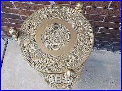 Ornate Victorian Lady Face motif Metal Art round plant Stand table paw feet