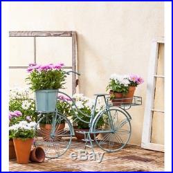 Outdoor Shabby Cottage Green Metal Bike Planter Bicycle Planter Holder 36